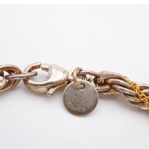 SOLD - Authentic Vintage Tiffany & Co. 18k Gold & 925 Rope Chain Bracelet 7.5” - Picture 8 of 10
